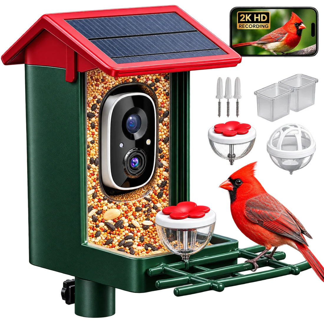 Smart Bird Feeder with Camera – 4k HD, Solar Powered & AI Bird Recognition