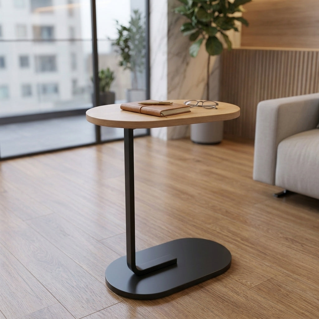 Fixed Height C-Shape Sofa Side Table