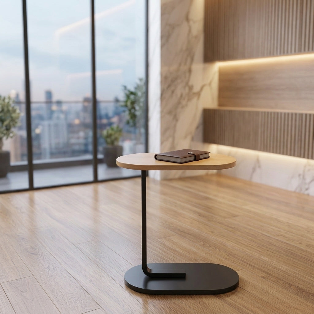 Fixed Height C-Shape Sofa Side Table