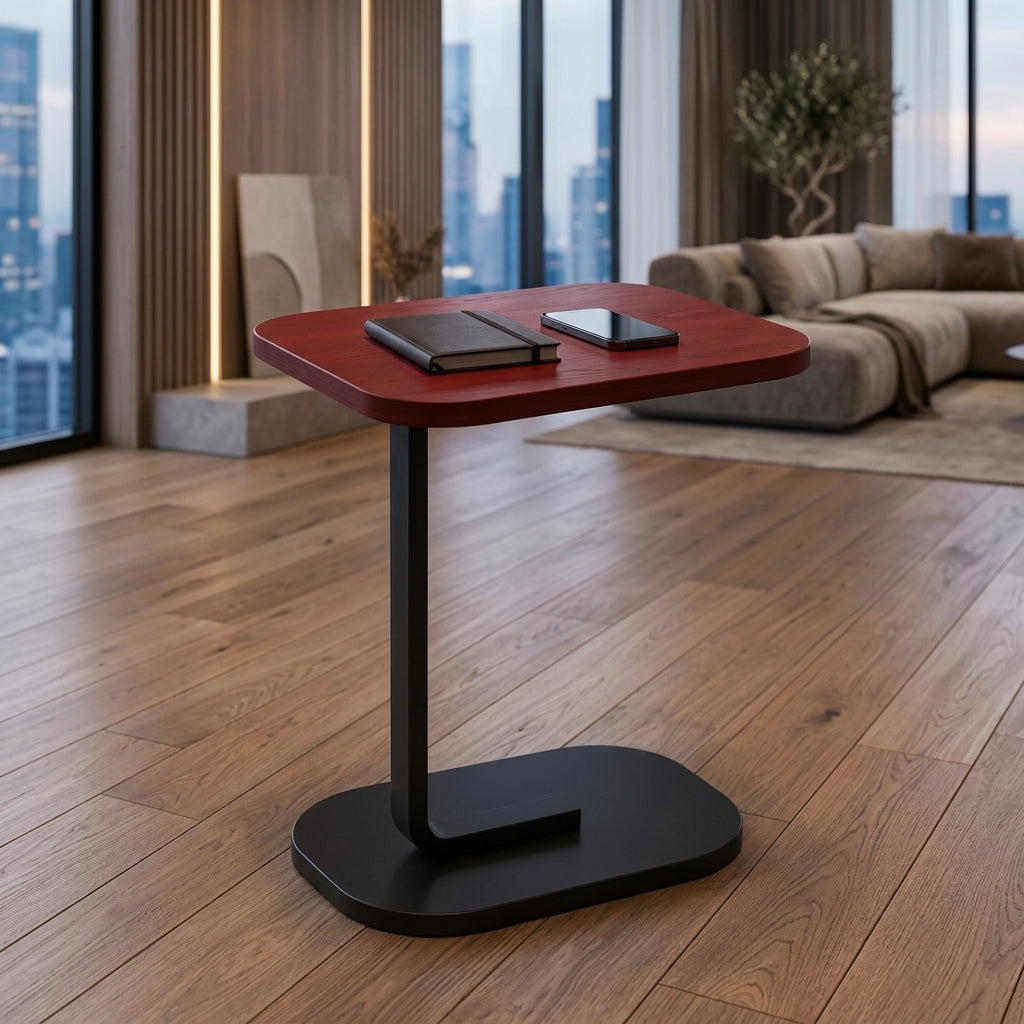 Fixed Height C-Shaped Sofa Side Table