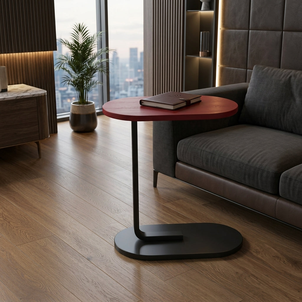 Fixed Height C-Shape Sofa Side Table