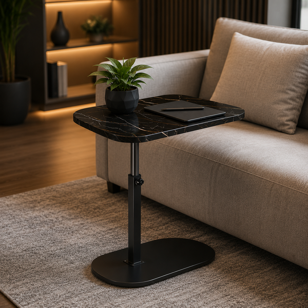 Adjustable Height C-Shaped Side Table