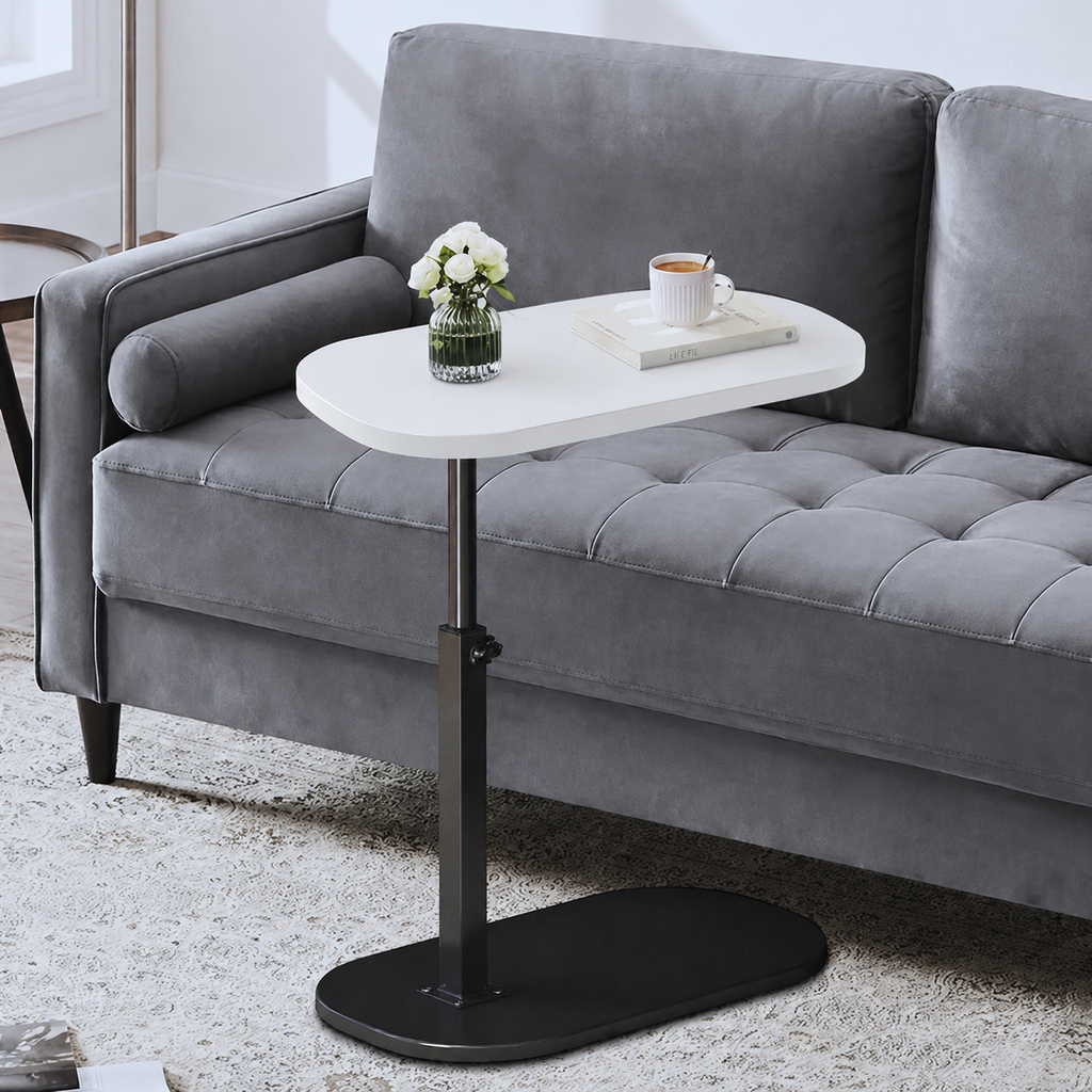 Adjustable Height C-Shaped Side Table