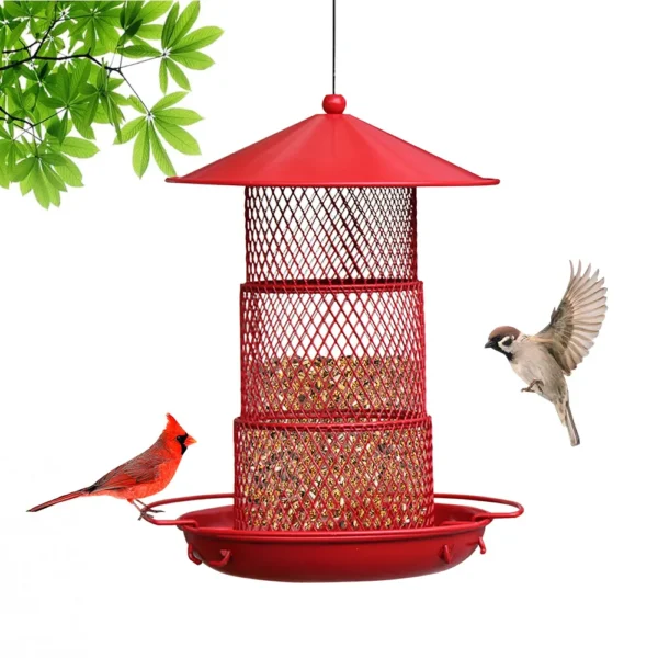 Three-Layer Metal Wild Bird Feeder – Squirrel-Proof Hanging Feeder