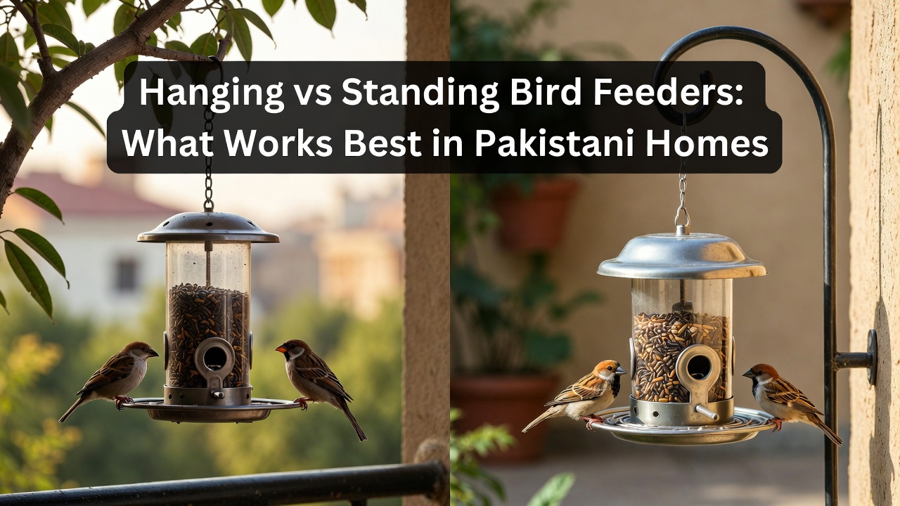 hanging vs standing bird feeders