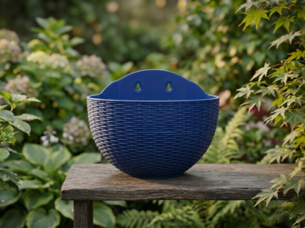 wall hanging planter basket on wall