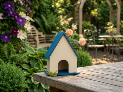 Premium Waterproof PVC Bird House with Wide Roof for Garden Birds